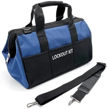 Blue Lockout Bag Unfilled, High Capacity Lock Lightweight Portable Industrial...