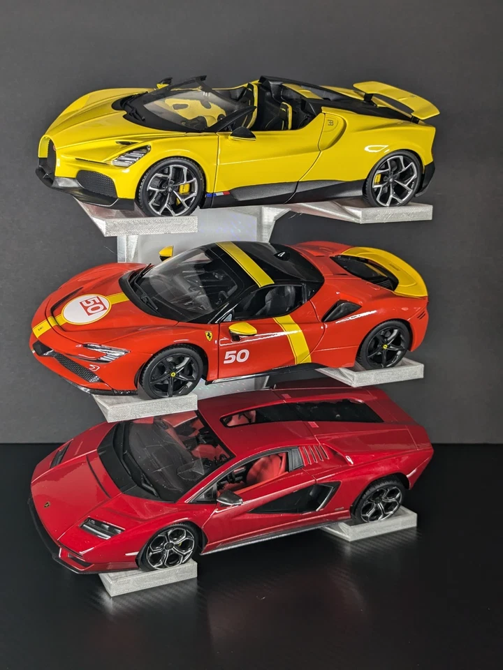 Soporte de exhibición de coche fundido a presión a escala 1:24 transparente para coches modelo Foto 3 de 4