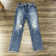Anthropology Pilcro The Vintage Straight Leg High Rise Distressed Jeans Size 27