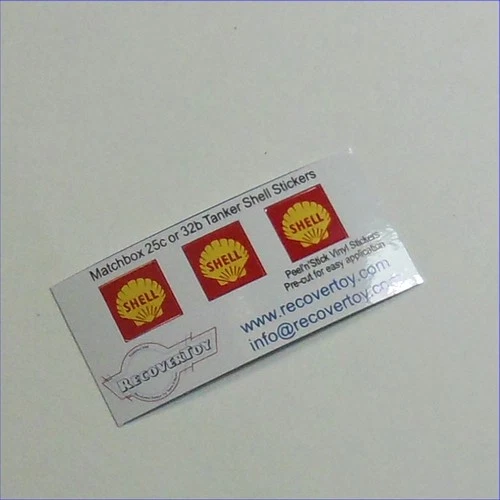 Matchbox Lesney 25 c Bedford or 32 c Leyland Tanker Shell Small Sticker Set
