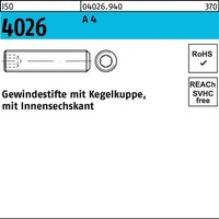 10Er Pack(Stk) 004026940000160016 Gewindestift Iso 4026 Kegelkuppe/Innen-6-Kant