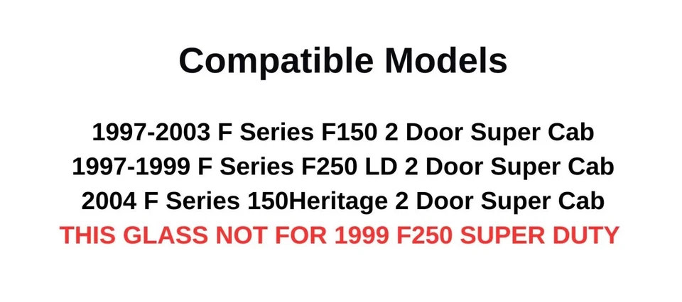 for 97-03 Ford F150 97-99 F250LD Passenger Right Quarter Rear Door Window Glass - Image 2 of 3