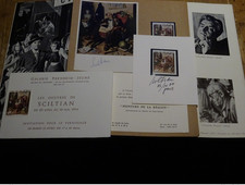 Signé peintre Gregorio Sciltian Le collectionneur de timbre catalogue invitation