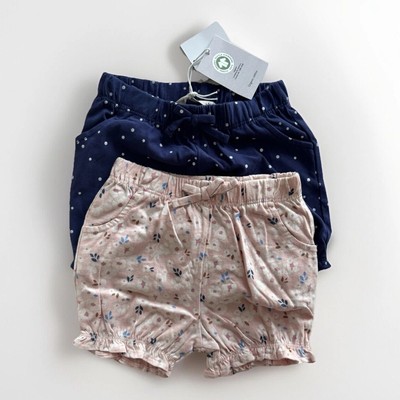 John Lewis Bio-Baumwolle Baby Mädchen Shorts Set/Paket Alter 6-9 Monate. Neu mit Etikett