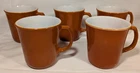 VINTAGE SET 5 CORELLE CORNING RUST CINNAMON D HANDLE COFFEE TEA MUGS USA