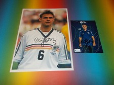 Olaf Thon DFB World Champion 1990 signed autograph on 20x28 photo + postcard