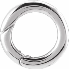 12mm OD 14k White Gold Charm Hinged Carabiner Lock Circle Bail Enhancer Pendant