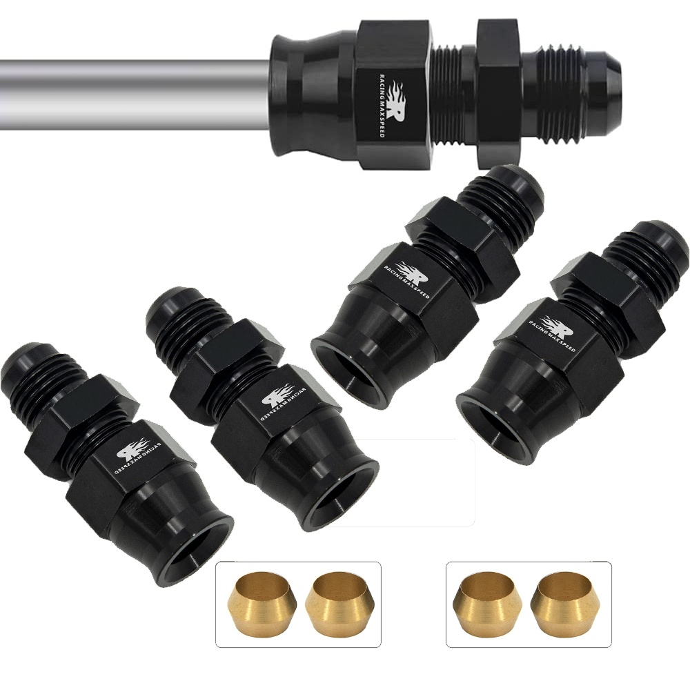 Russell AN Male Flare to NPT Male Adapter Fitting - Red