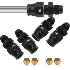 Fuel Hardline Tube Fitting 6 AN Male Flare to 3/8 Adapter Anodized 4 Pcs