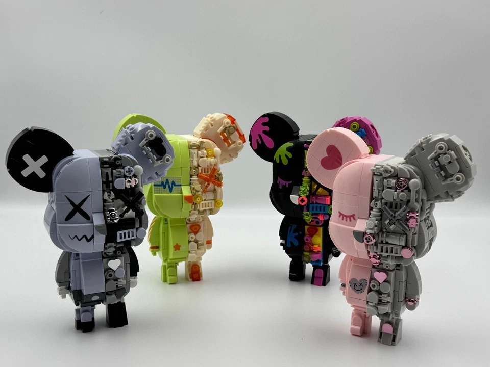 Oso estilo Jaki KAWS hágalo usted mismo bloque de construcción juguete - arte coleccionable ladrillo figura regalo Foto 2 de 4