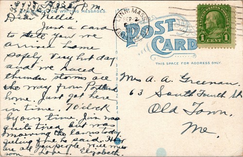 Vtg 1920s View In The Common Lynn Massachusetts MA Postcard - Bild 2 von 2