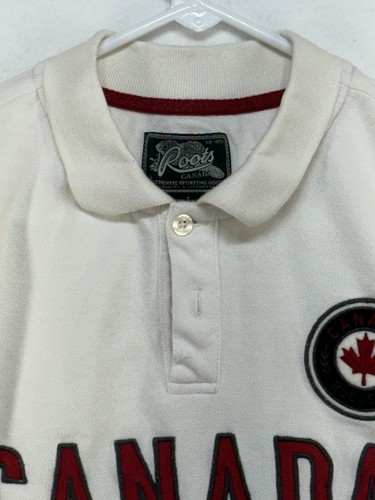 ROOTS Shirt Kids XXL Polo CANADA Cotton Embroidered Logo Short Sleeve 13/14 YRS - Picture 2 of 12