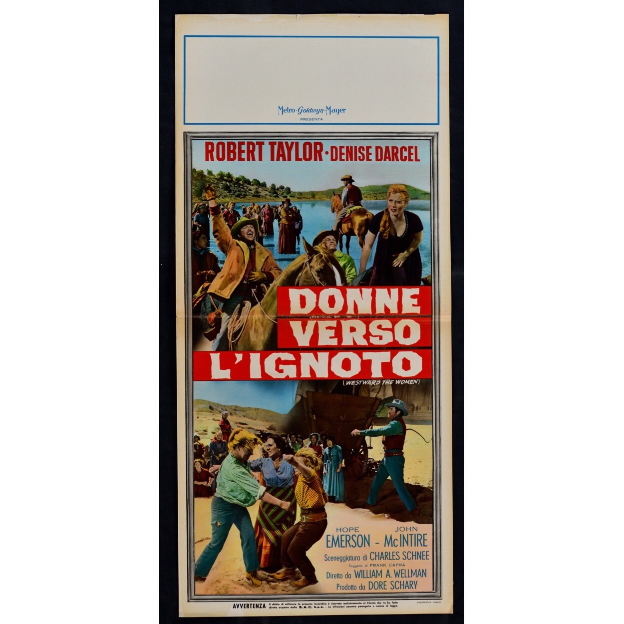 Locandina originale film Donne verso l'ignoto (1951) - Regia di William A. Wellman