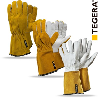 Schweißer Leder Handschuhe Lederhandschuhe Hitzebeständig MIG MAG Plasma Tegera