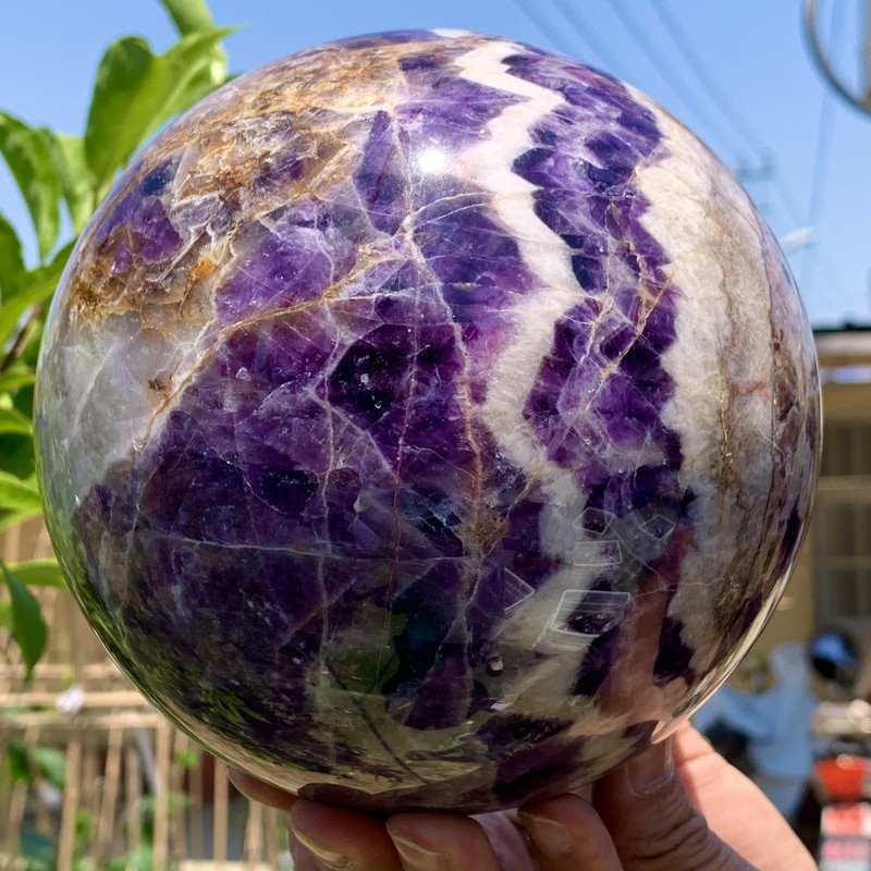 7.96LB Natural beautiful Dream Amethyst Quartz Crystal Sphere Ball Healing