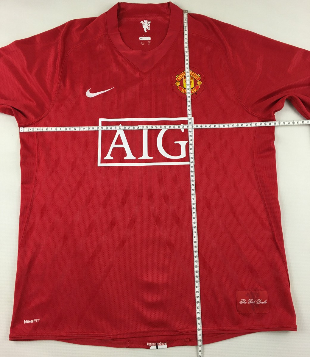 Manchester United 2007-09 Nike AIG 10 Rooney long sleeve shirt 2009 jersey  Utd L