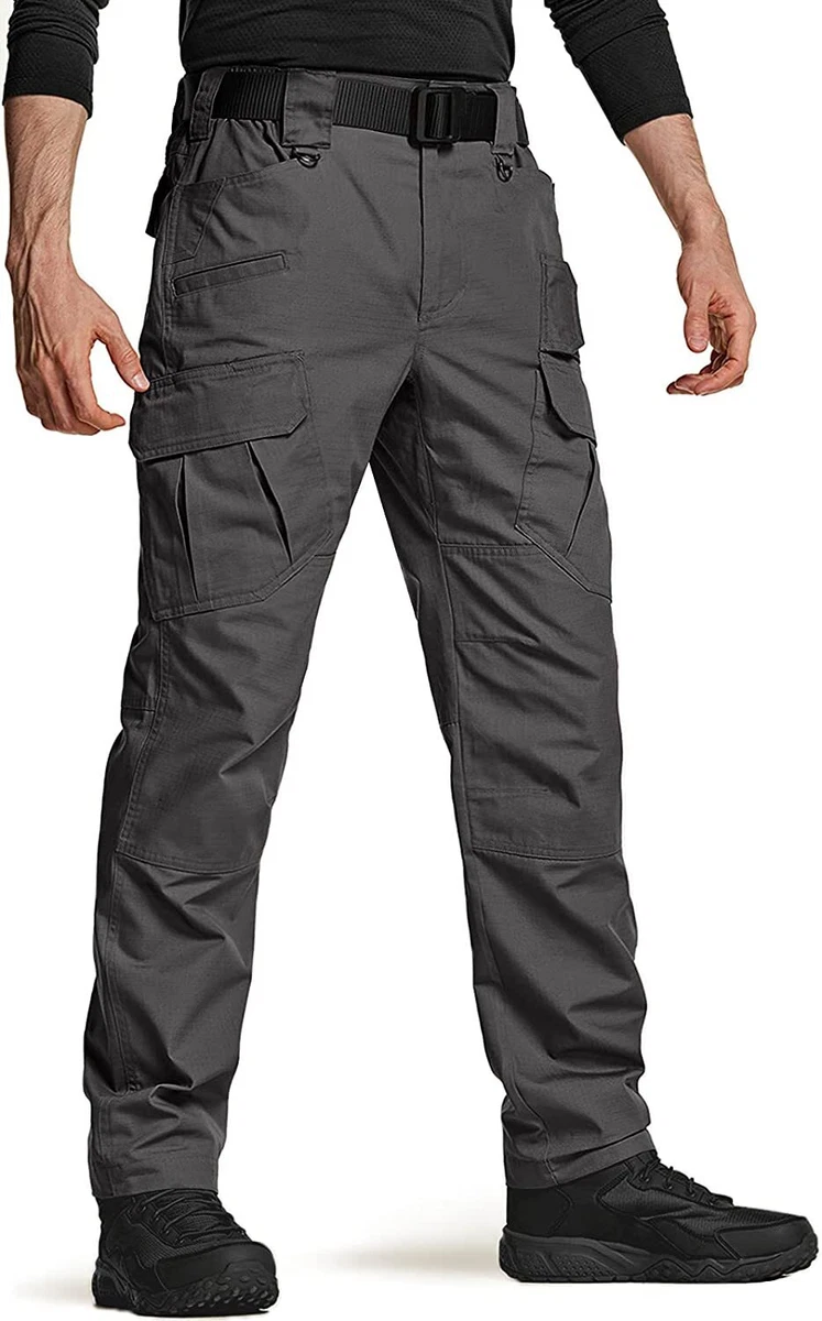 CQR Men's Tactical Pants, Water Resistant Ripstop Cargo Pants, Lightweight  EDC H