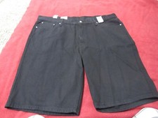 LEVI'S MEN'S NEW BLACK COTTON 469 LOOSE FIT DENIM SHORTS, SIZE 46