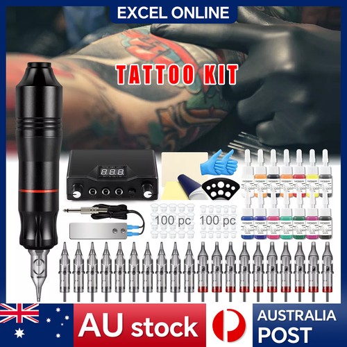 Tattoo Kit Rotary Tattoo Machine Pen Tattoo Gun Inks Power Supply Set