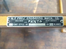H.P. Preis Engraving Machine Co. 4A Font Style No. 214V-1"