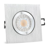 QW-2 Led Einbauspot FüR Bad, AußEn IP44 Alu Quadratisch Mit Led GU10 6W Warmweiß