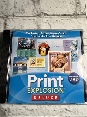 Print Explosion Deluxe Ver 3.0 PC Software CD Disc Box Including.