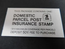 US DOMESTIC PARCEL POST INSURANCE STAMP, MNH COMPLETE BOOKLET