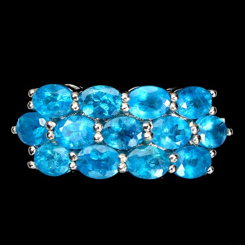 925 Sterling Silver Ring Oval Apatite Natural Gemstone Jewelry | eBay ...