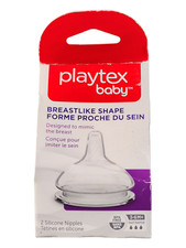 Playtex Baby Breastlike Shape Nipples BPA Free 3m 2-pack Silicone Fast Flow