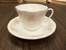 Royal Dover Fine Bone China Cup and Saucer Tea Cup Set Pink Floral Pattern