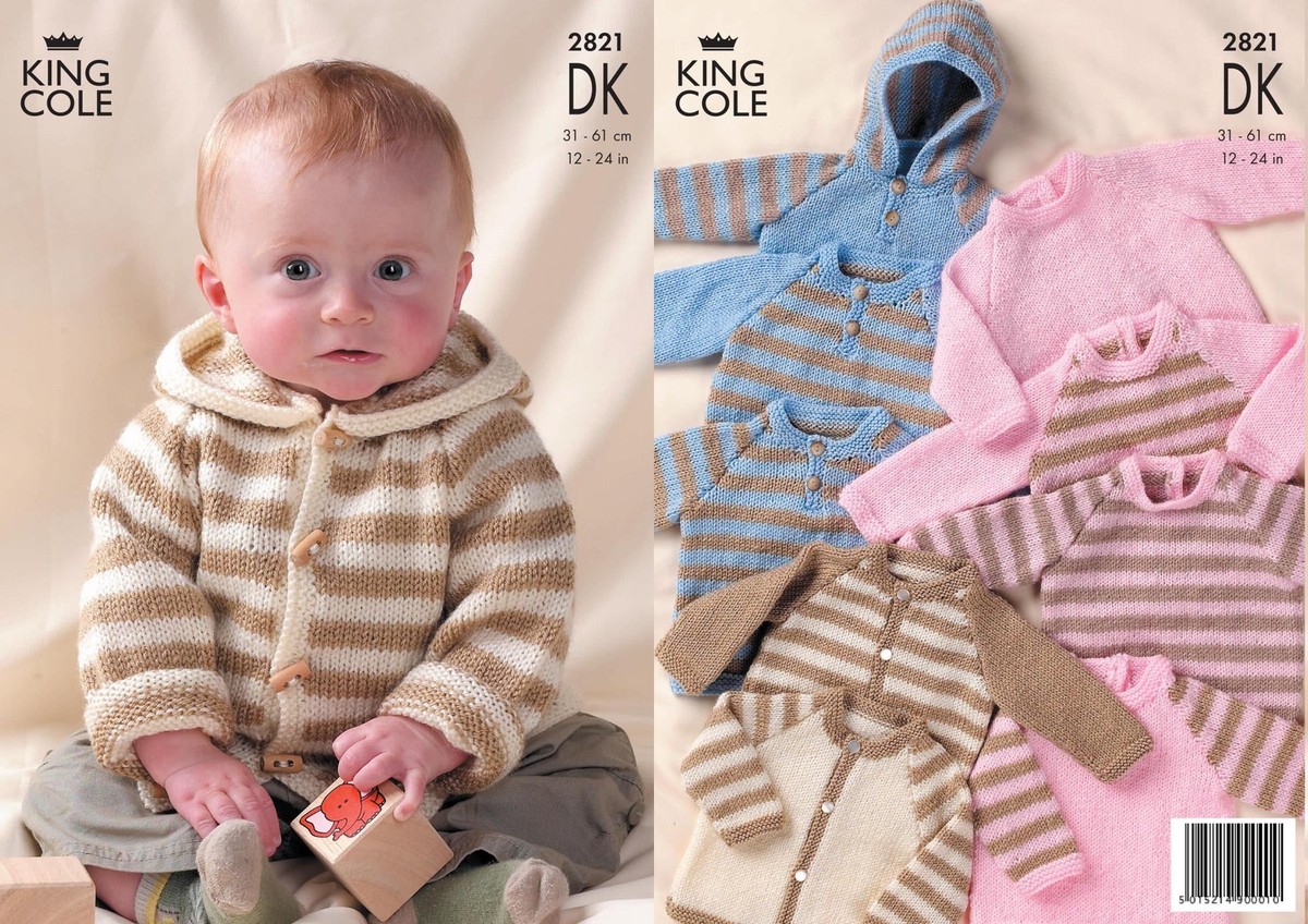 King Cole Mix n Match Prem Babies Raglan Sweaters Knitting Pattern 2821 - Double Knit King Cole Mix n Match Prem Babies Raglan Sweaters Knitting Pattern 2821 - Double Knit