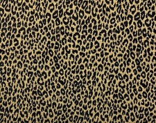 DESIGNER LEOPARD CHENILLE EBONY BLACK GOLD MULTIPURPOSE FABRIC BY YARD 57"W