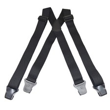 Brimarc Men's Elasticated Airport Braces with Plastic Clips, 1.5" wide - Black