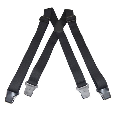 Brimarc Herren elastische Flughafen Hosenträger mit Kunststoffclips, 1,5'' breit - schwarz
