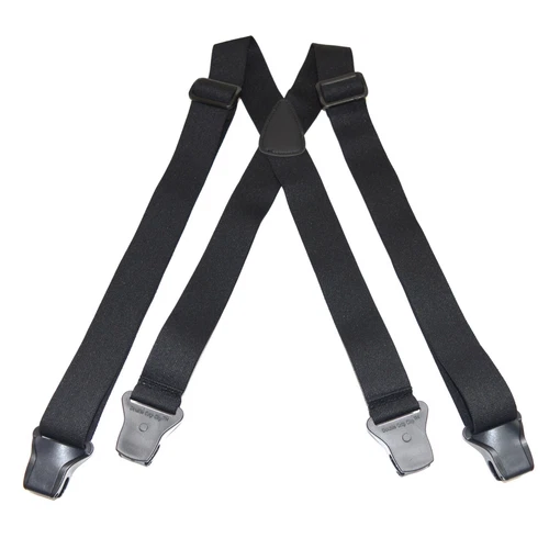 Brimarc Men's Elasticated Airport Braces with Plastic Clips, 1.5" wide - Black