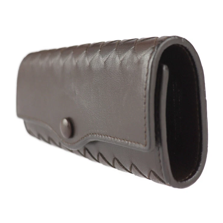 Estuche para llaves BOTTEGAVENETA Intrecciato 120740 cuero marrón oscuro triple llave de 5 anillos Foto 2 de 4