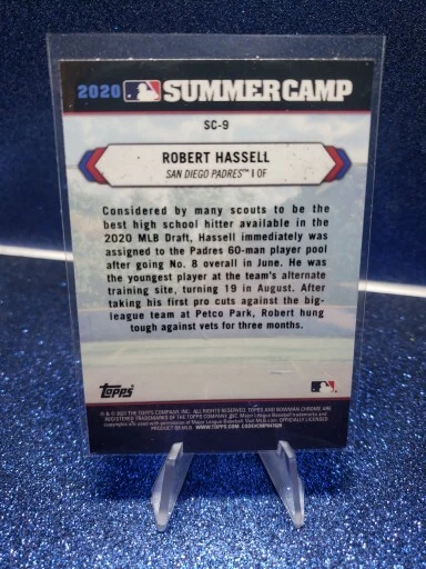 2021 Bowman Chrome Robert Hassell 2020 Summer Camp #SC-9 Padres - Image 2 of 2