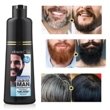 Natural Black Hair Dye Shampoo For Beard & Mustache Instant Hair Color Shampo