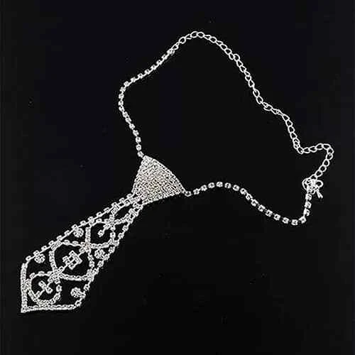 Krawatte Schlips Collier Halskette Retro Choker Barock Galabend Strass Bling Neu - Bild 4 von 4