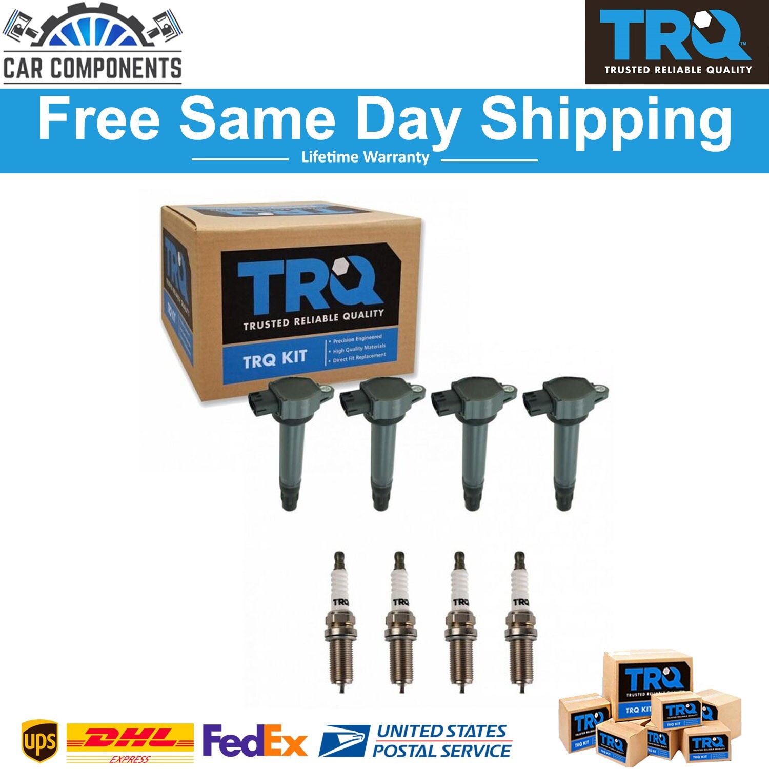 TRQ Ignition Coil  Iridium Spark Plug Kit Set for Mitsubishi Lancer Outlander