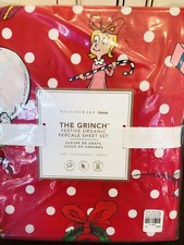Pottery Barn The Grinch Cotton Full Sheet Set Christmas Festive Teen Kids Red