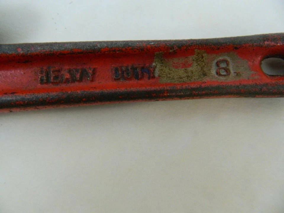 Vintage Ridgid Pipe Wrench 8"  Elyria O. USA - Image 3 of 4