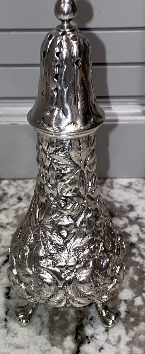 1890 s Repousse Sterling Silver Muffineer Sugar Shaker J.S. MacDonald Baltimore