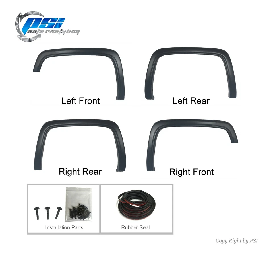 Paintable OE Style Fender Flares Fits GMC Sierra 1500 2014-2015 Full Set Foto 2 de 3