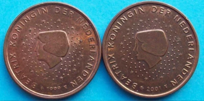 2 PIÈCES DE MONNAIE 5 CENTIMES EURO 1999 ET 2001 PAYS-BAS - Photo 1/2