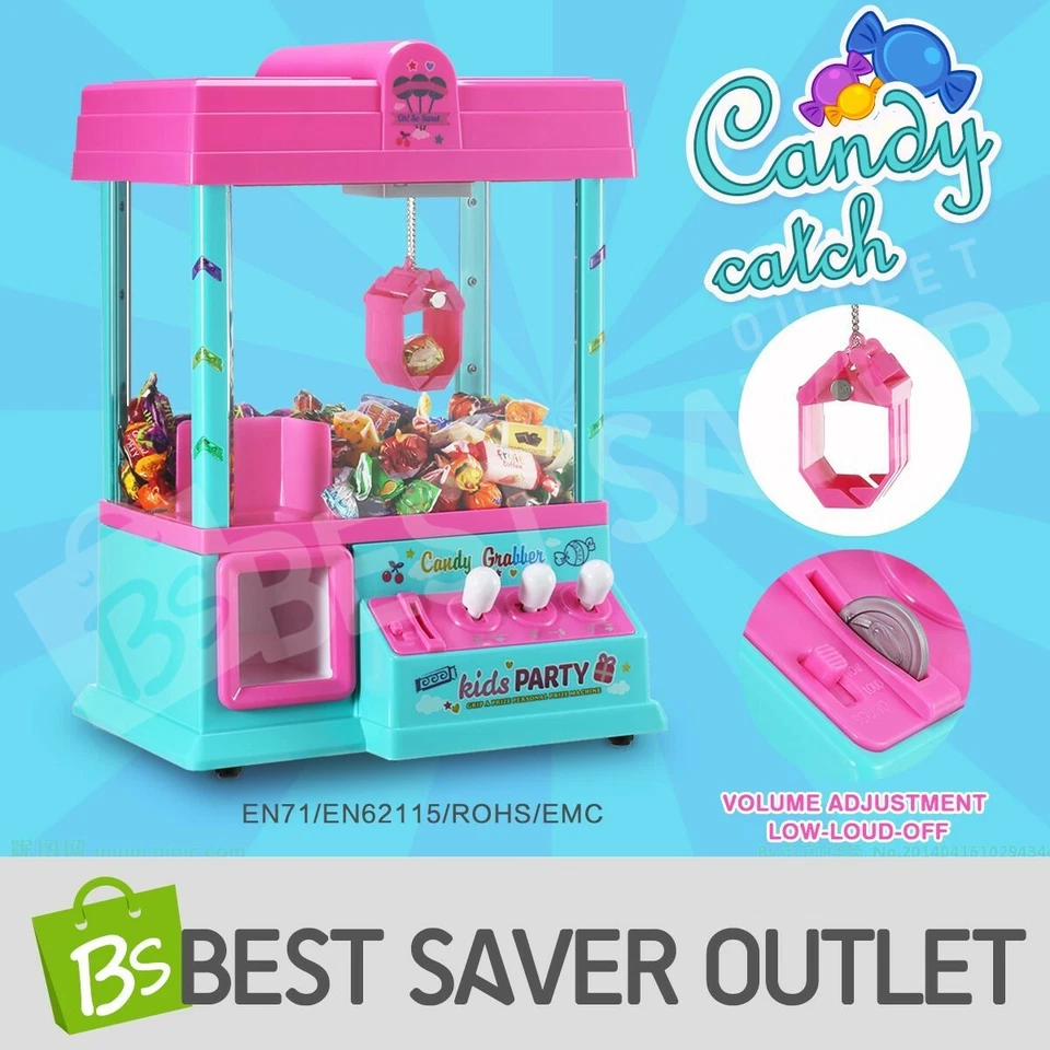 Carnival Style Candy Catch Grabber Mini Toy Claw Machine Kits Arcade Game Pink
