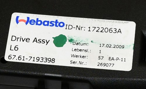 Motore Tettuccio Apribile 67617193398 1 Serie E81 Originale Webasto - Imagen 3 de 5
