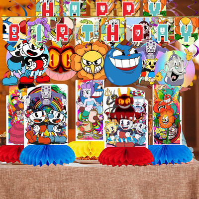 Cuphead TABLEWARE  PARTY SUPPLIES BIRTHDAY DECORATION BALLOON banner theme