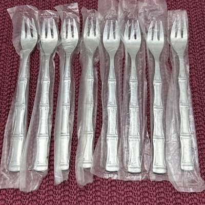 8 Seafood Cocktail Forks SUMATRA Oneida Northland Stainless 5 7/8  Sleeved