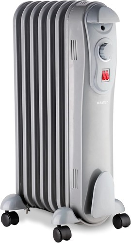 Oil Filled Radiator Heater 7 Fin 1500W Portable Thermostat Safety Cut Out - Home